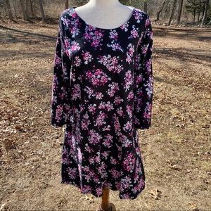 JOULES DRESS SHIFT BLACK PINK WHITE FLORAL NAOMI LONG SLEEVE SIZE 14 PLUS